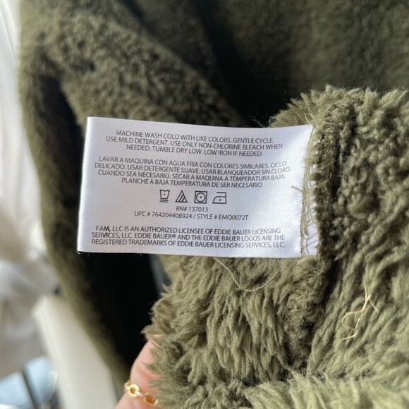 Eddie Bauer Green Quarter-Zip Fleece Pullover Size L - Picture 6 of 6